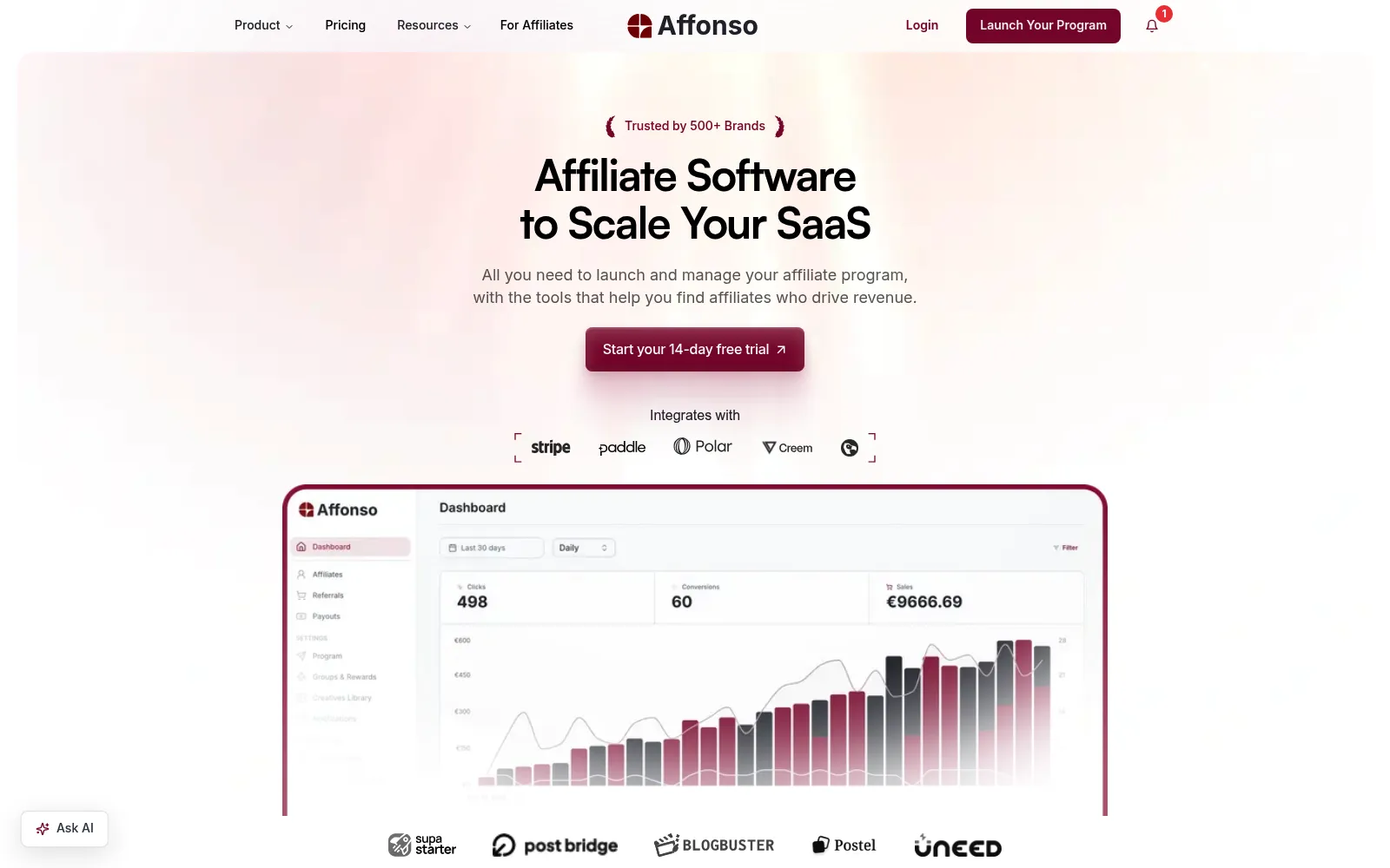 Affonso homepage screenshot