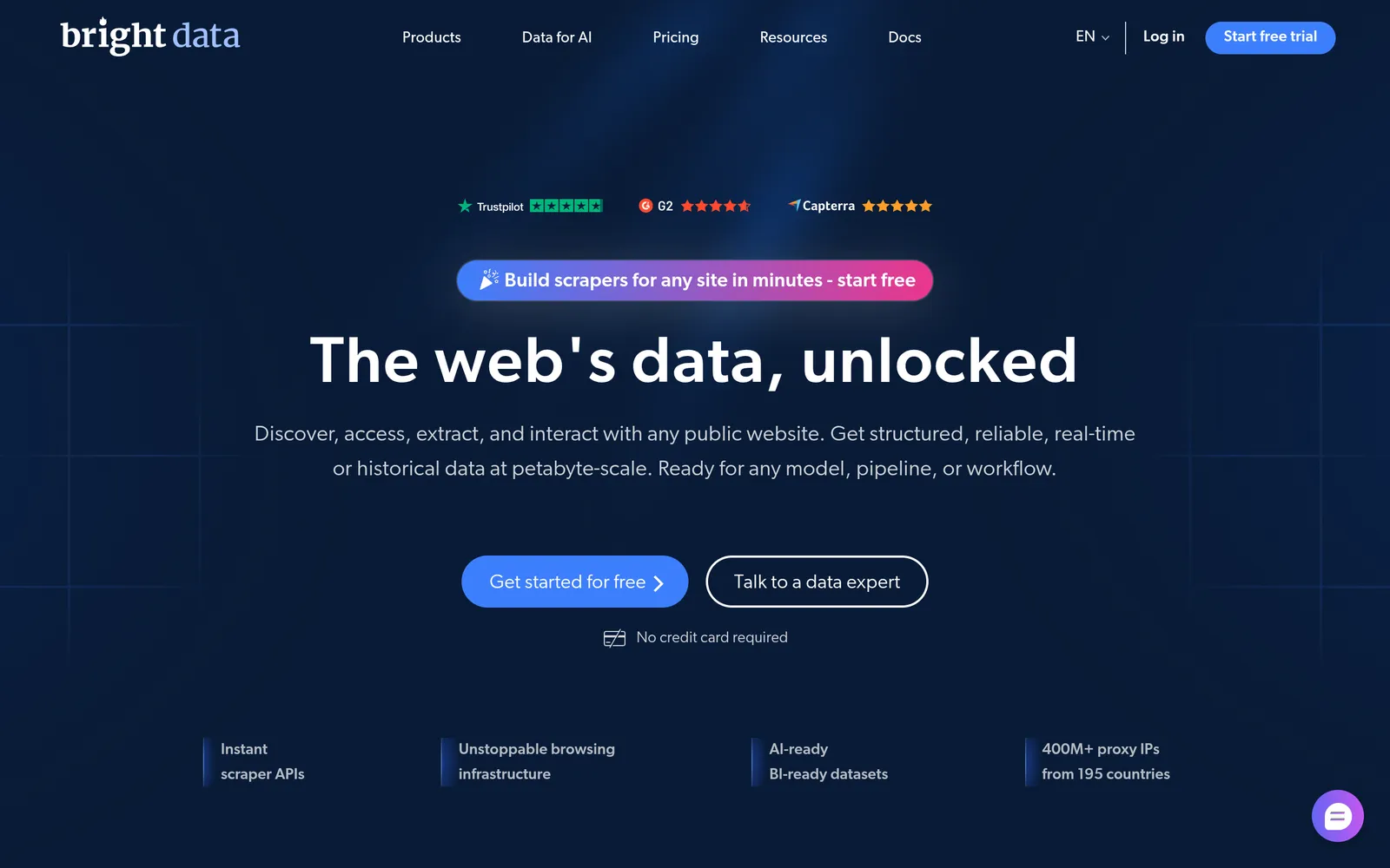 Bright Data homepage screenshot