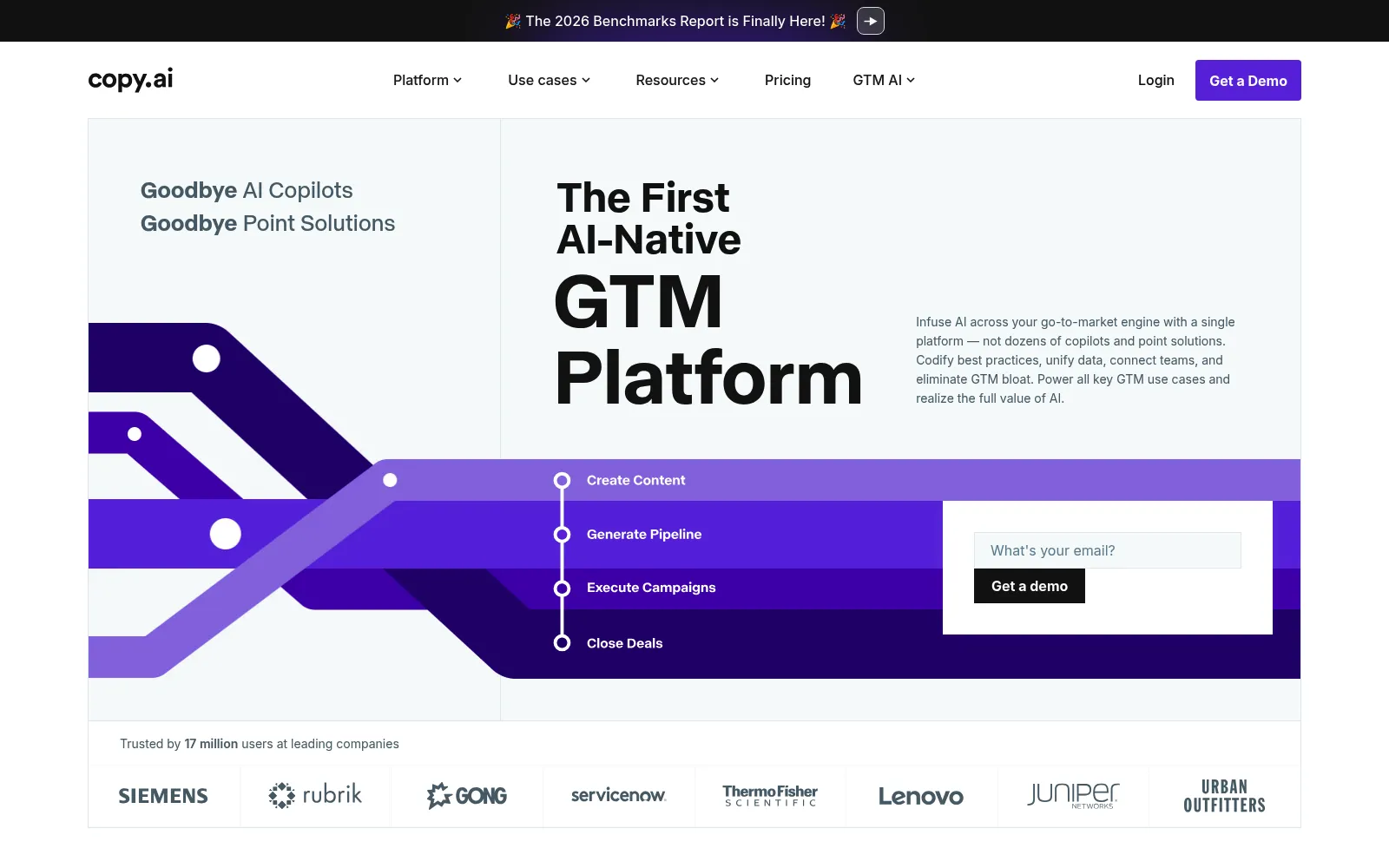 Copy.ai homepage screenshot