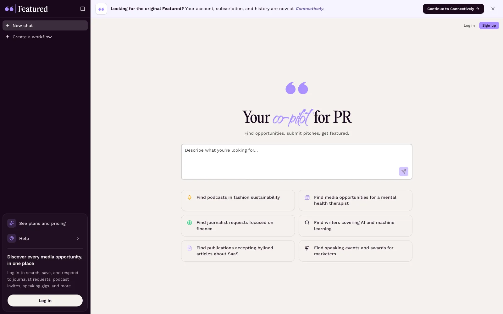 Featured.com homepage screenshot
