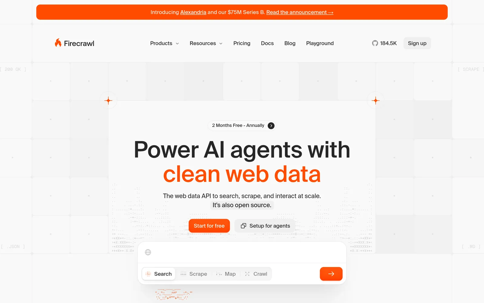 Firecrawl homepage screenshot