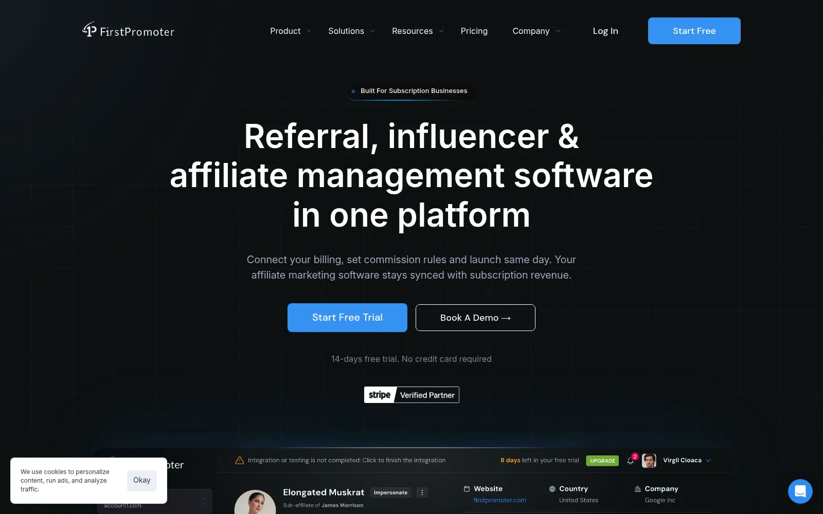 FirstPromoter homepage screenshot