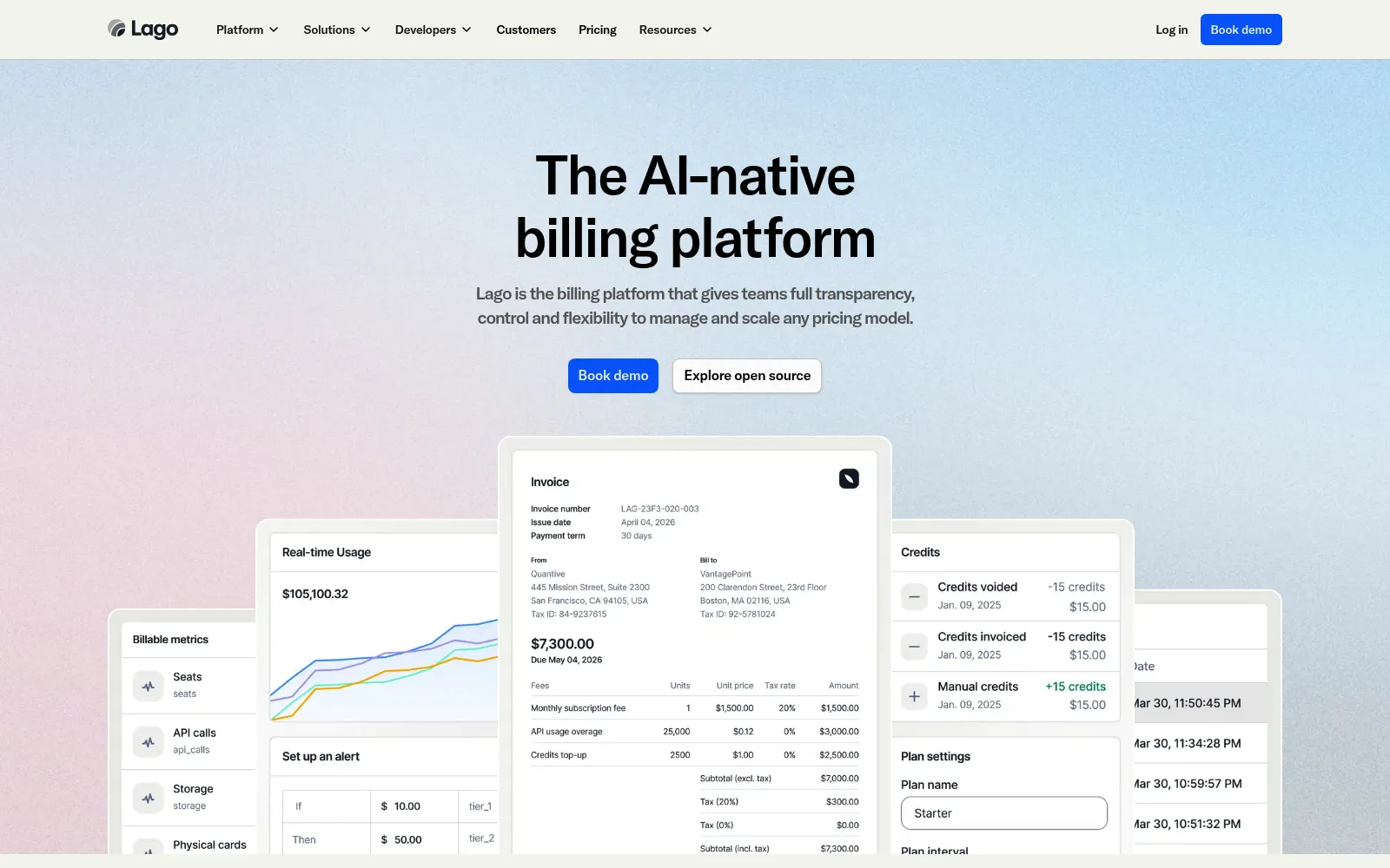 Lago homepage screenshot