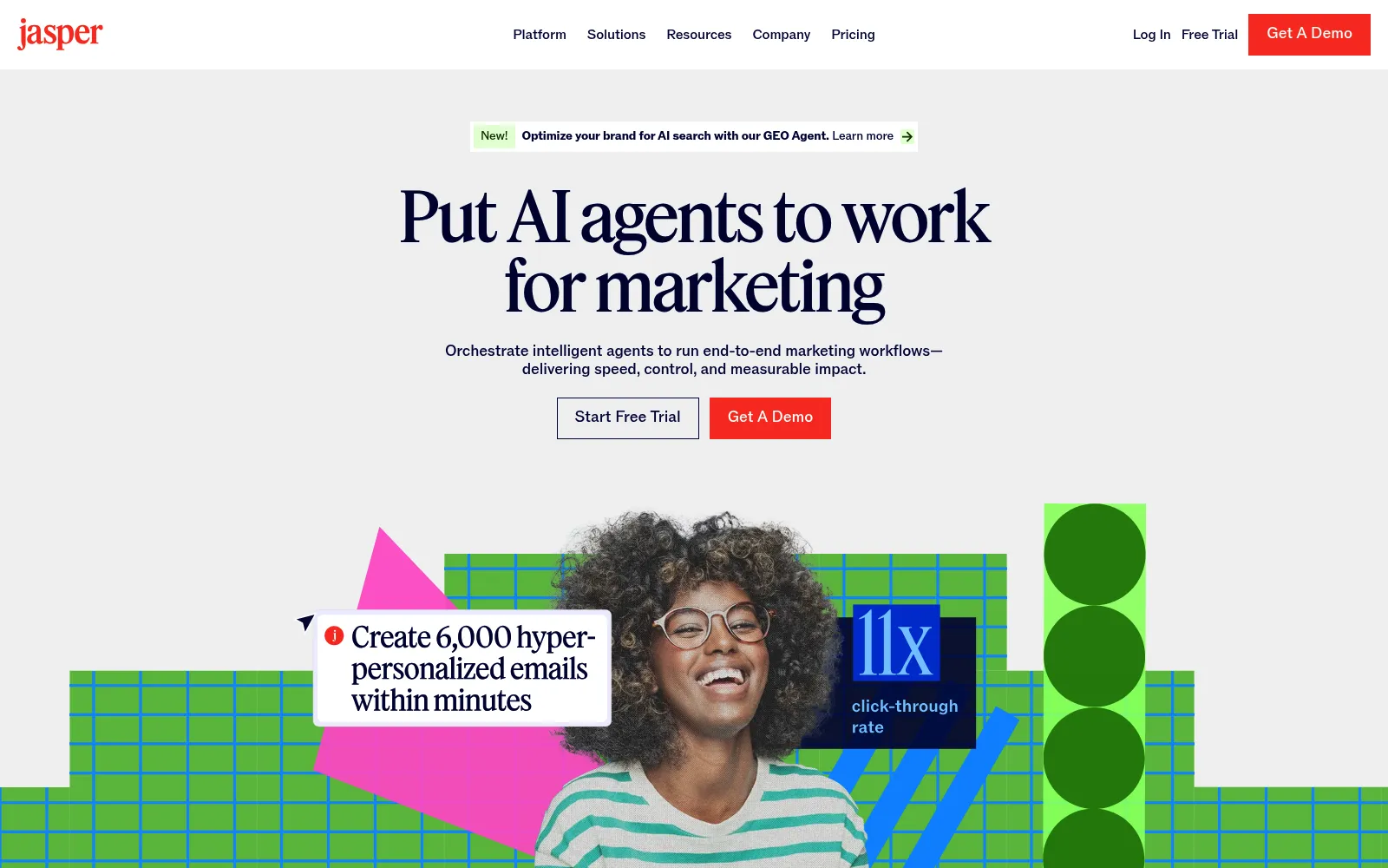 Jasper homepage screenshot