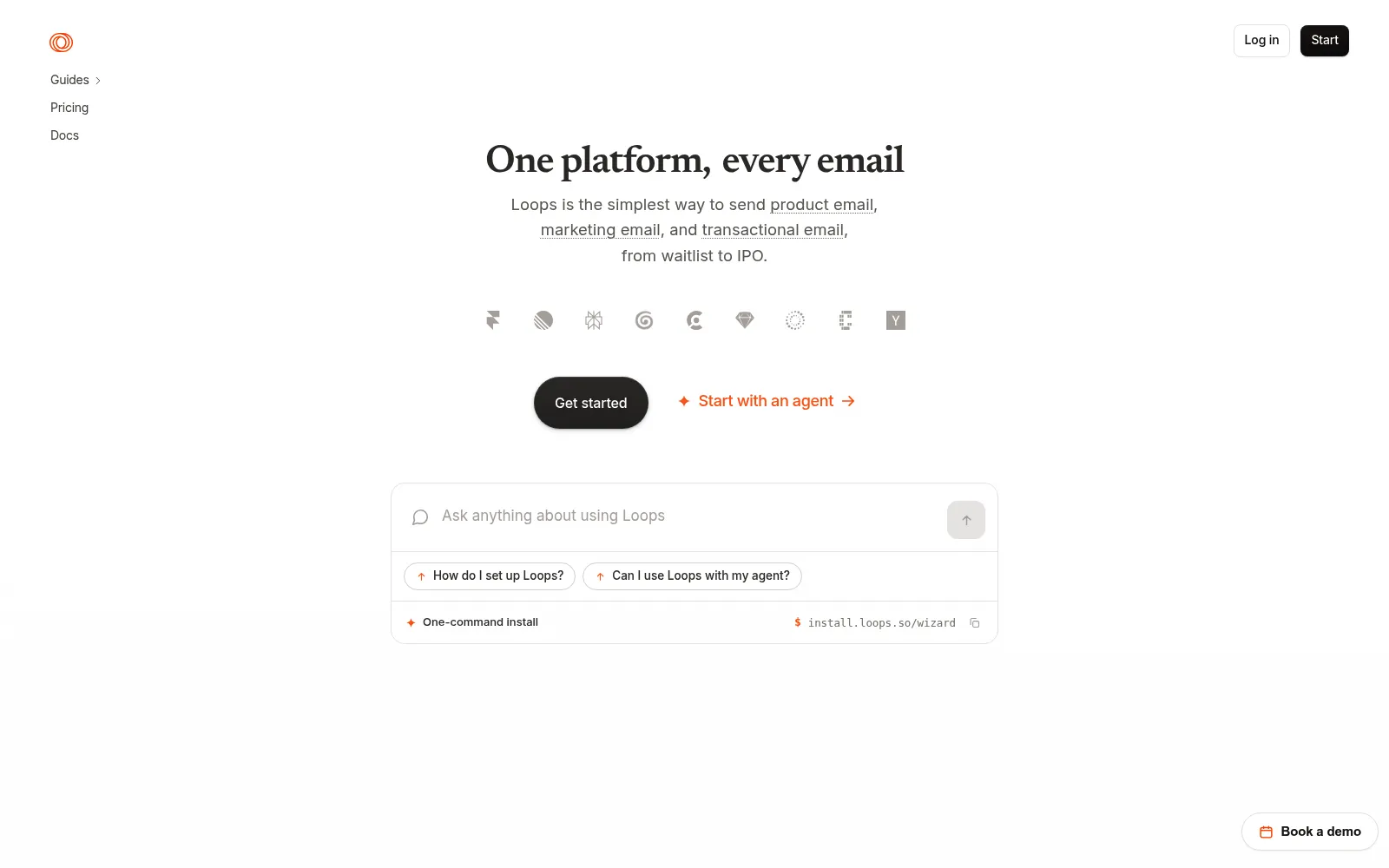 Loops homepage screenshot