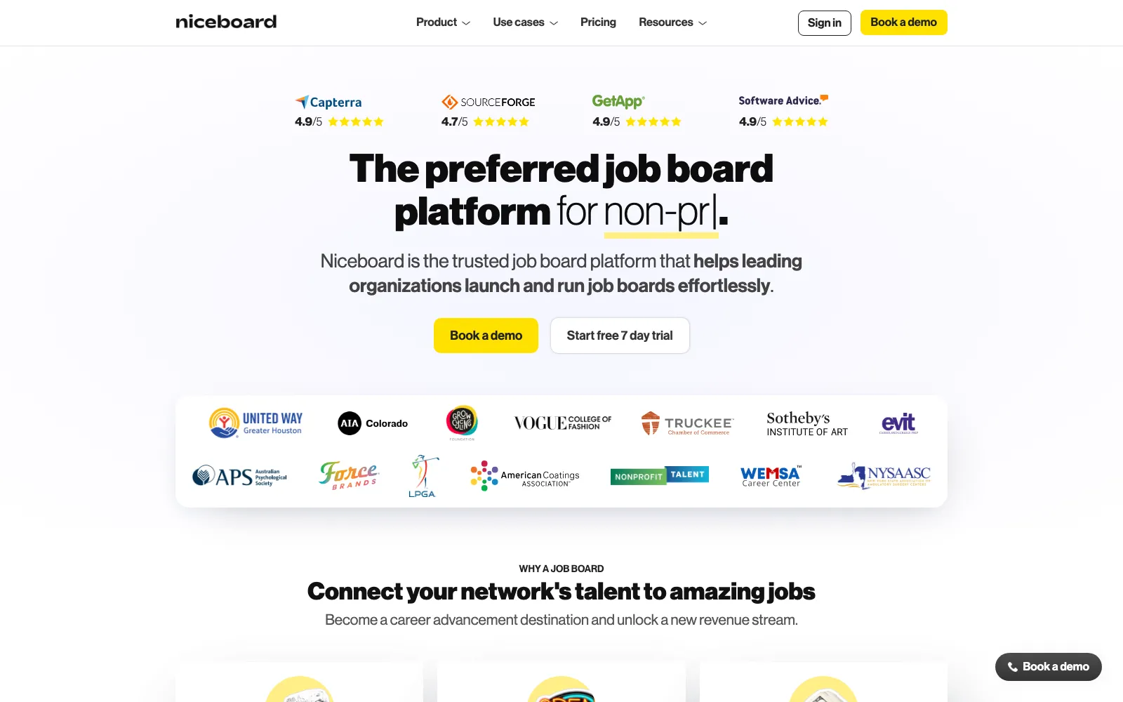 Niceboard homepage screenshot