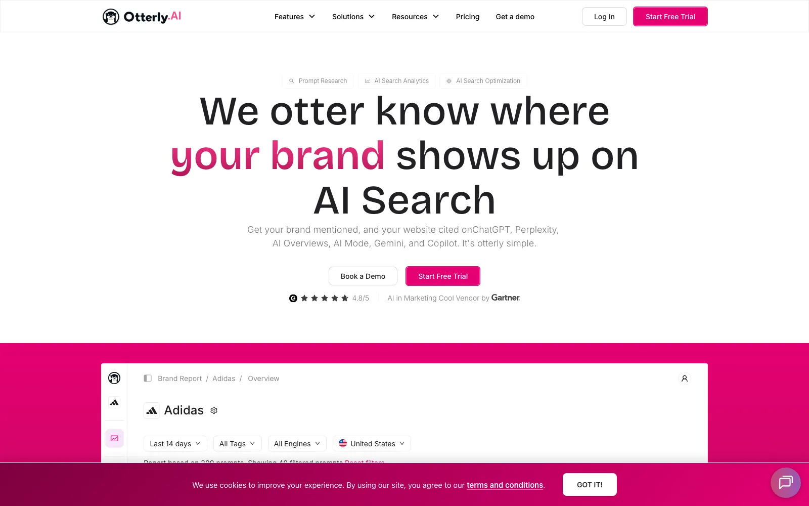 Otterly.AI homepage screenshot