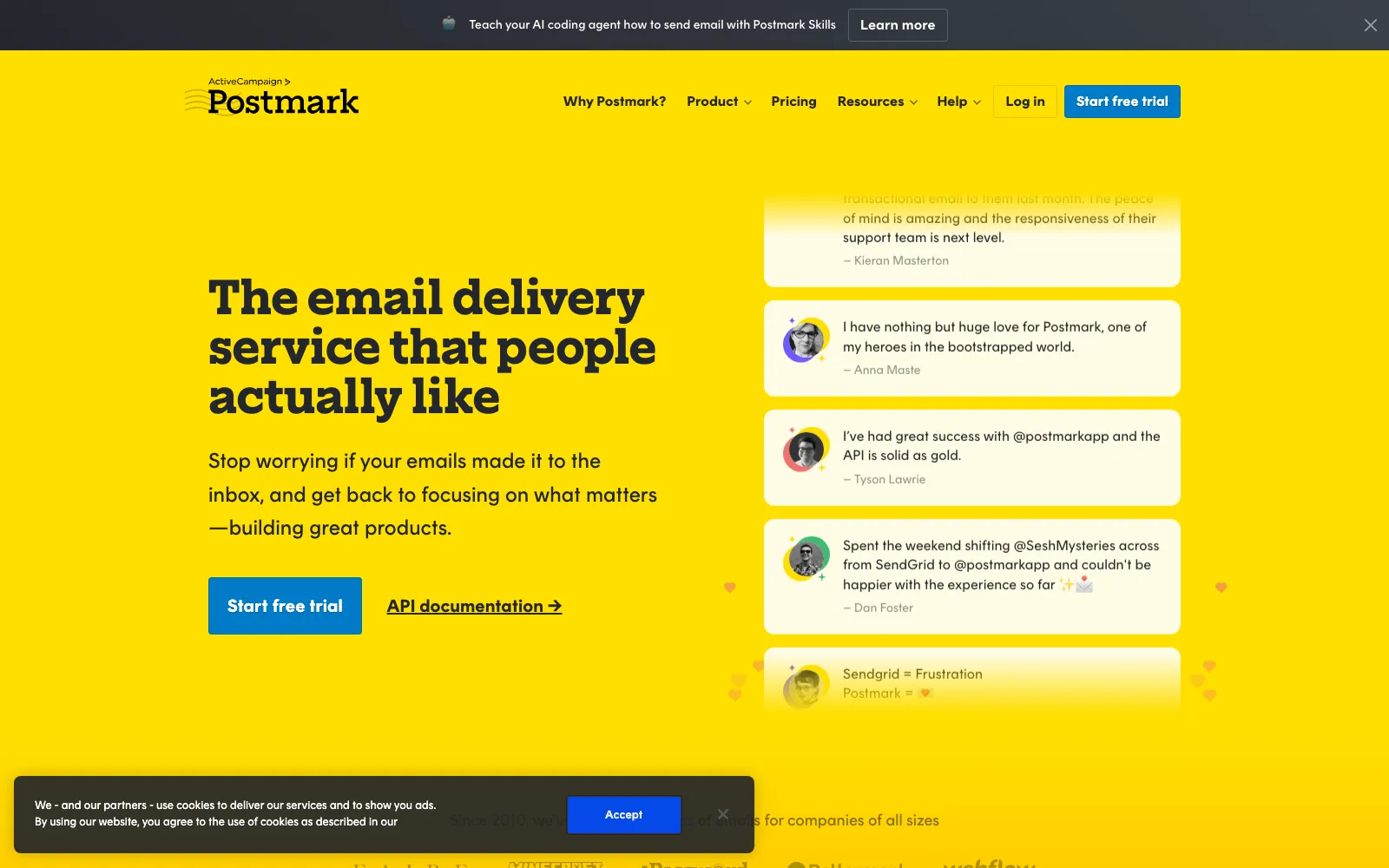 Postmark homepage screenshot