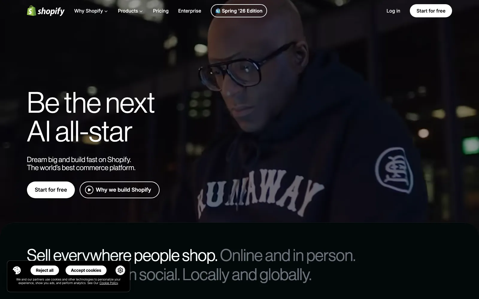Shopify homepage screenshot