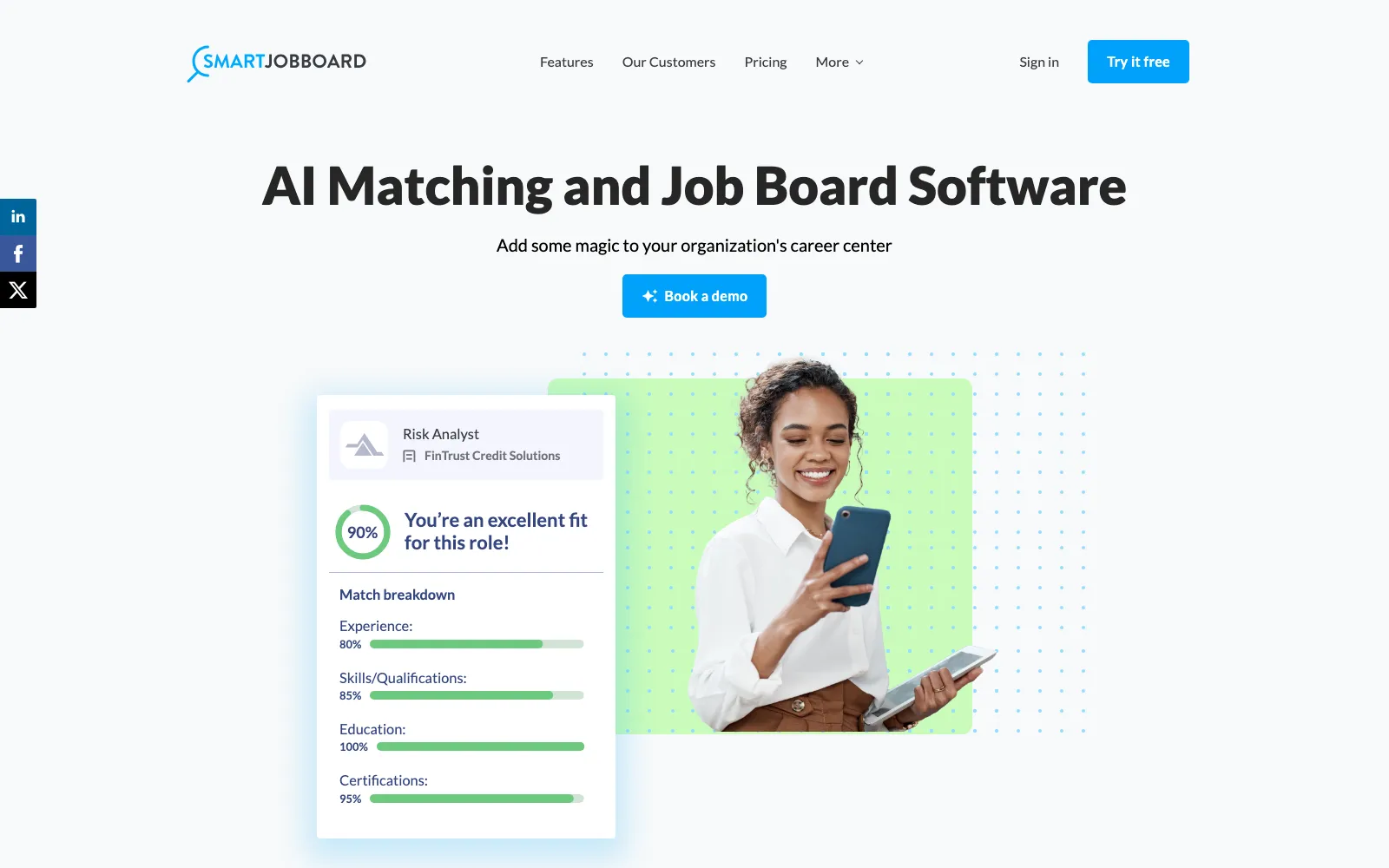 SmartJobBoard homepage screenshot