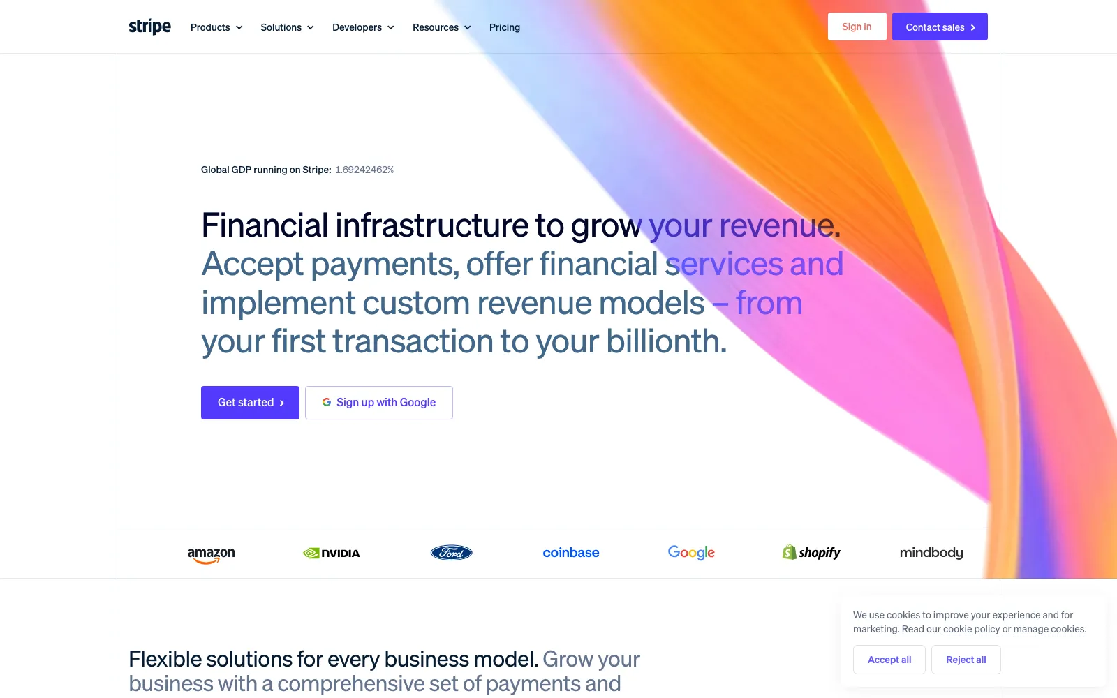 Stripe Billing homepage screenshot