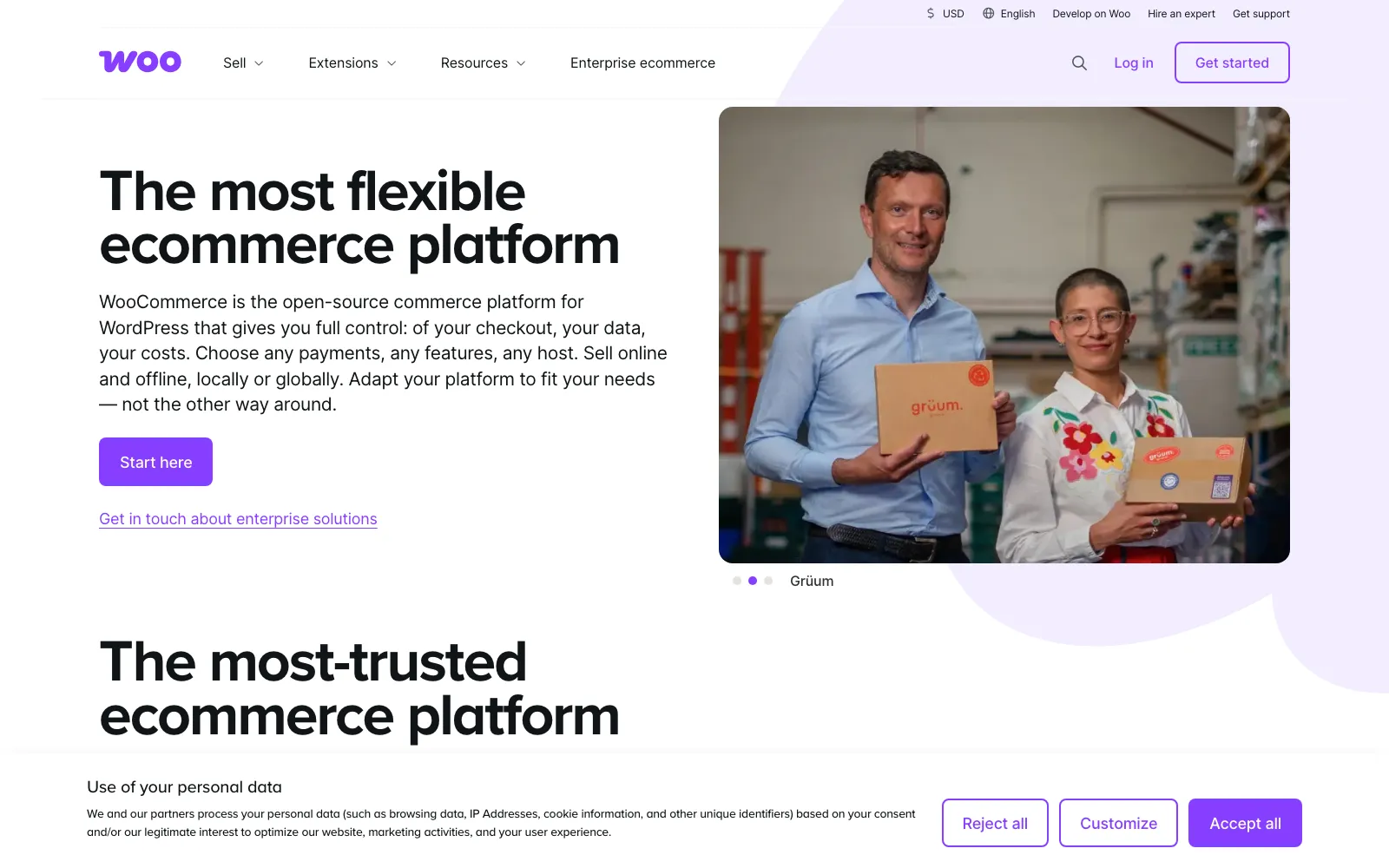 WooCommerce homepage screenshot
