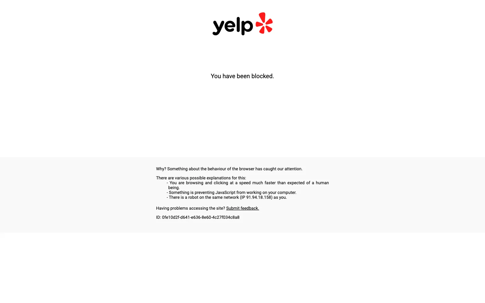 Yelp homepage screenshot